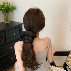 Classic Solid Color Simple Scrunchies for Girls Satin Lustrous Hair Ties for Women Ladies Chic Fashion Stylish Hair Accessories