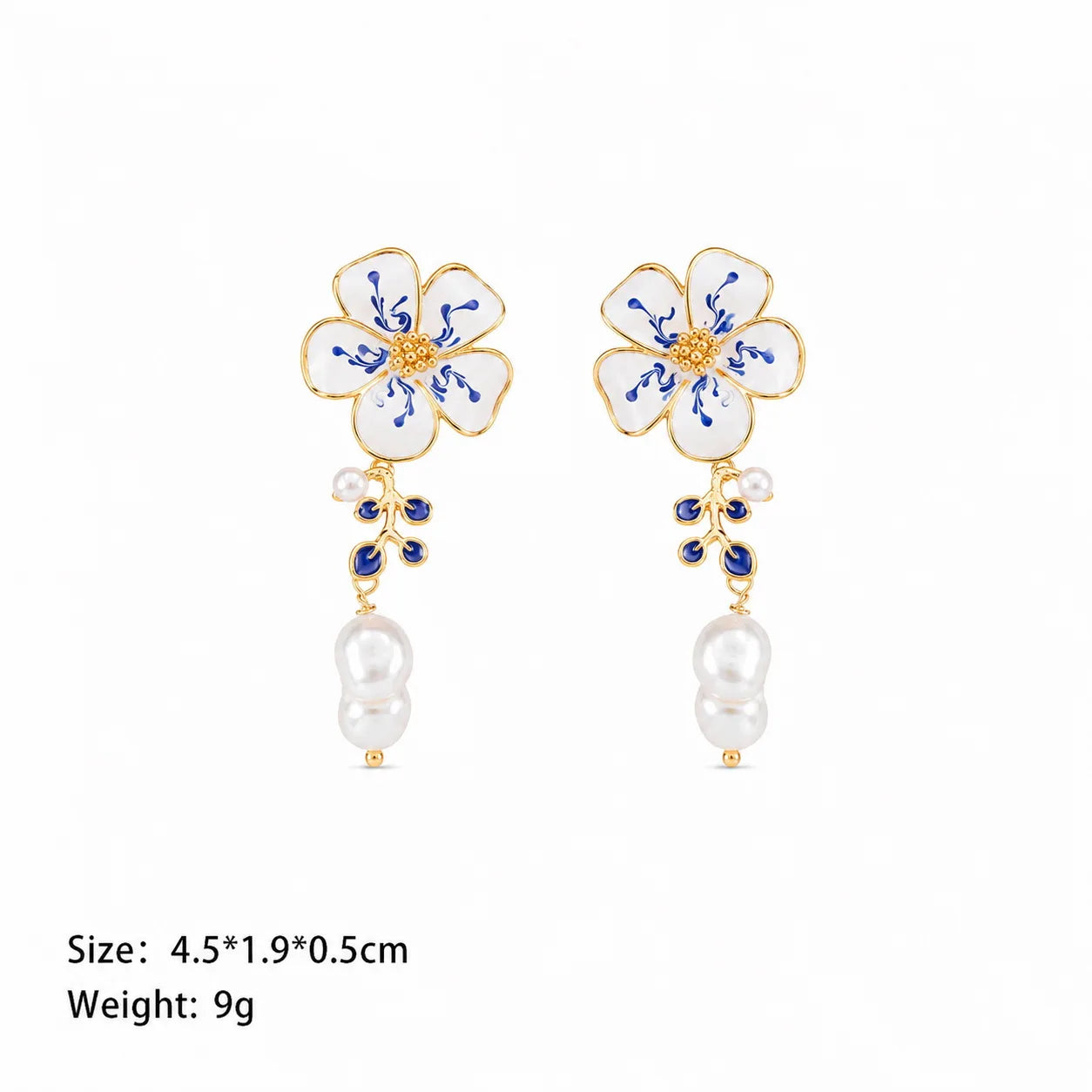 Fashion S925 Silver Freshwater Pearl Copper 18K Gold Plated Flower Drop Earring for Girls Sweet Jewelry for Women Lady Wholesale