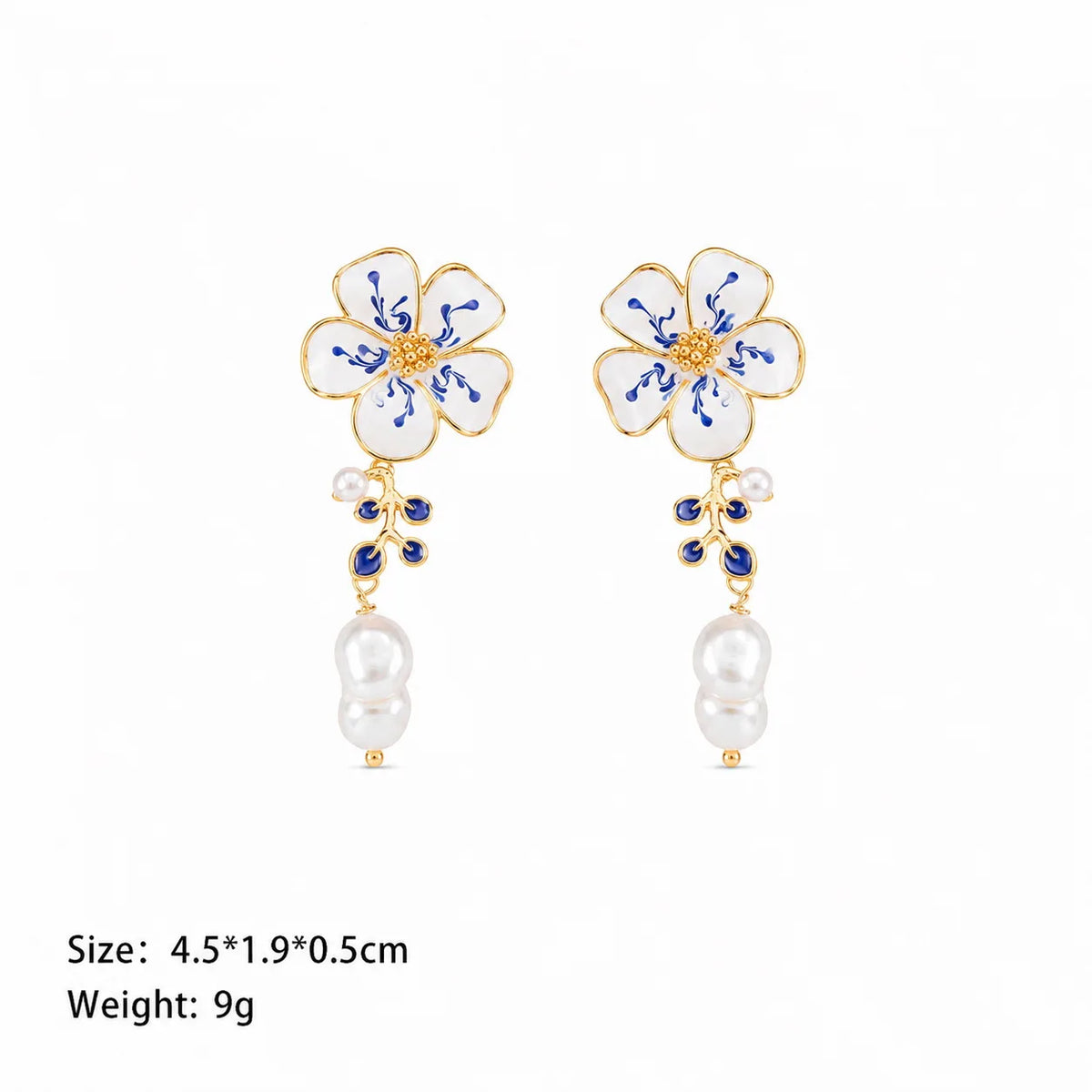 Fashion S925 Silver Freshwater Pearl Copper 18K Gold Plated Flower Drop Earring for Girls Sweet Jewelry for Women Lady Wholesale