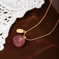 Fashion Natural Stone Pink Cat Paws Pendent Necklaces for Girls Cute Jewelry for Women Ladies Wholesale China Manufacturer