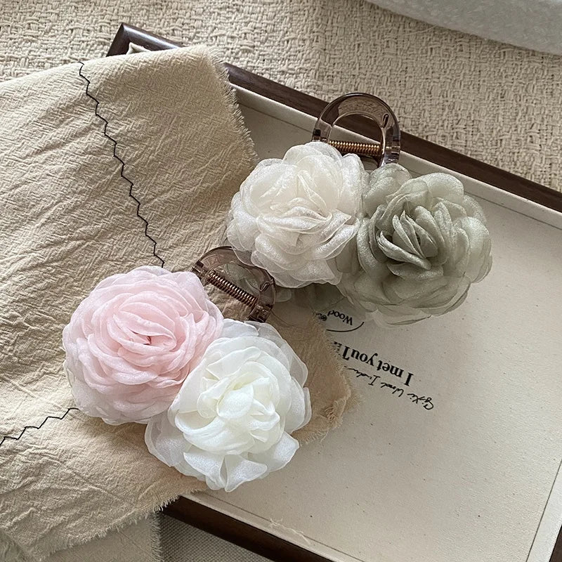 Fashion Sweet Flower Elegant Floral Hair Claw Clips for Girls Elegant Cute Hair Accessories for Women Ladies Chinese Supplier