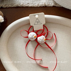 Mid Autumn Festival Traditional Rabbit Hair Clips for Baby Girls Ribbon Mooncake Alligators for Kids Children Hair Accessories