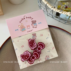 Fashion Trendy Cute Kitty Cat Hair Clips Sweet Animal Bowknot Alligators for Baby Girls for Party Hair Accessories Stock