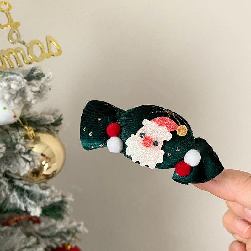 2025 Christmas Gift Snow Man Sweet Cute Hair Clips for Baby Girls Fashion Kawaii Alligators for Kids Children Hair Accessories