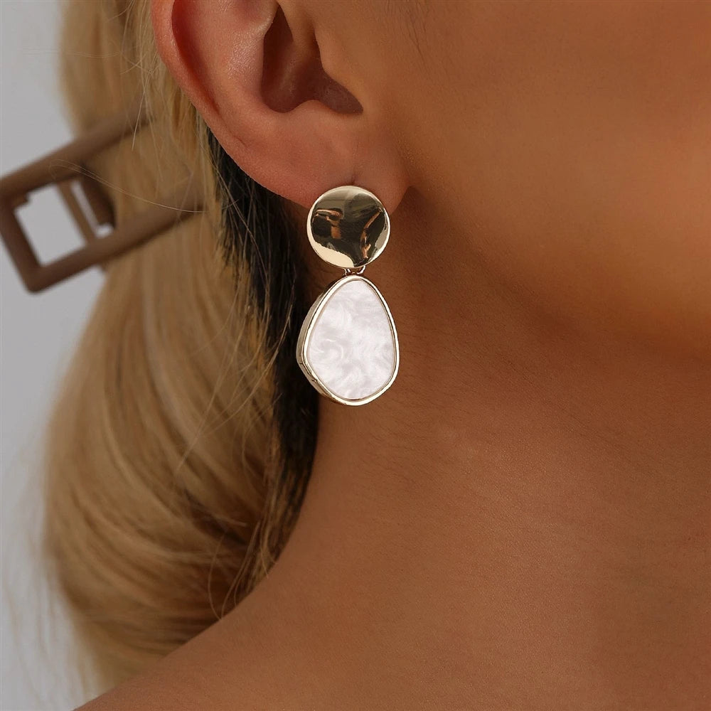 Fashion Bold Simple Minimalistic Elegant Drop Earrings for Girls Vintage Retro Glamorous Jewelry for Women Ladies Accessories