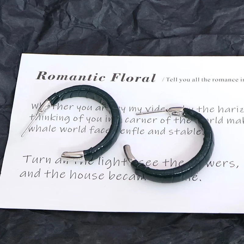 Fashion Leopard Print Vintage Retro Classic Hoop Earrings for Girls Simple Trendy Elegant Jewelry for Women Ladies Accessories