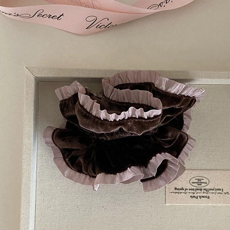 Female 2025 Hot Sale Autumn Winter Thick Thin Hair Scrunchies Fashion Elegant in Stock Ponytail Holder Hair Ties Accessories