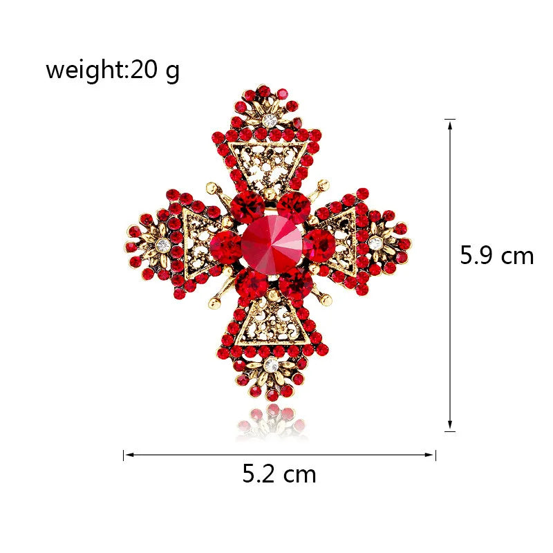 Fashion Elegant Glitter Rhinestone Brooches for Girls Sweet Vintage Retro Trendy Jewelry for Women Ladies Accessories Wholesale