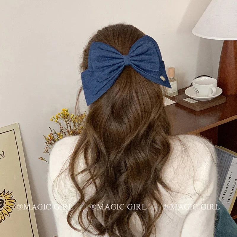 Fashion Solid Color Bowknot Hair Clips for Girls Sweet Elegant Graceful Barrettes for Women Ladies Hair Accessories Femme Chic