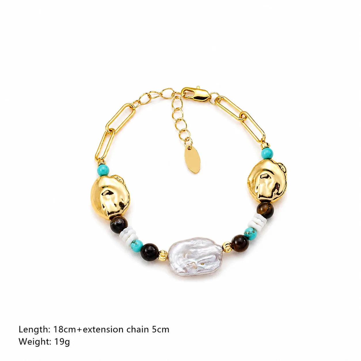 Fashion Turquoise Baroque Pearl Natural Stone Freshwater Pearl Bracelets for Girls Vintage Jewelry for Women Ladies Wholesale