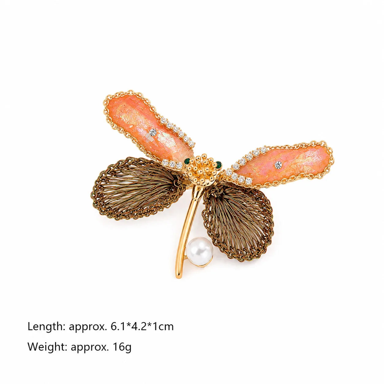 Fashion Natural Stone White Zircon Abalone Shell Flower Butterfly Brooches for Girls Jewelry for Women Ladies Wholesale Bulk