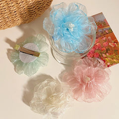 Solid Color Flower Ribbon Hair Clips for Girls Fashion Elegant Sweet Cute Haarspange for Women Ladies Hair Accessories Alligator