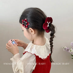 Star Fashion Velvet Glitter Hair Clips for Baby Girls Trendy Sweet Cute Christmas for Kids Children Hair Accessories in Stock