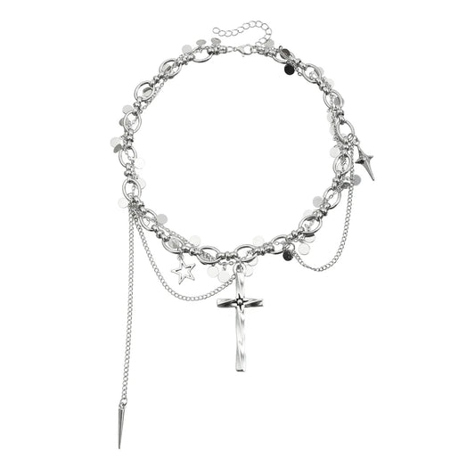 Fashion Gothic Cross Layered Wearing Necklaces for Girls Sweet Spicy Jewelry for Women Ladies Accessories Chinese Supplier