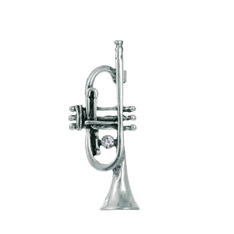 Fashion Trumpet Music Sweet Brooches for Girls Simple Minimalistic Elegant Pins Jewelry for Women Ladies Accessories Wholesale