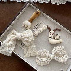 Cute Sweet Solid Color White Bowknot Simple Classic Hair Clips for Baby Girls Fashion Alligators for Kids Teens Hair Accessories