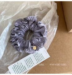 Elegant Solid Color Fabric Scrunchies Graceful Handmade Vintage Style Hair Ties for Women High Elastic Large Daily Use Accessory