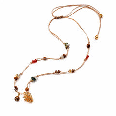 Women Natural Stone Copper Shell Bodhi Seeds Bracelet 18k Gold-plated Necklace Vintage Fashion in Stock Jewelry for Causal Daily