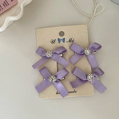 Solid Color Glitter Bowknot Hair Clips for Baby Girls Sweet Cute Fashion Alligators Hair Accessories Fabric Material for Parties