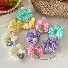 Fashion Cute Animals Kitty Cat Scrunchies for Baby Girls Solid Color Trendy Hair Tie for Kids Children Hair Accessories in Stock