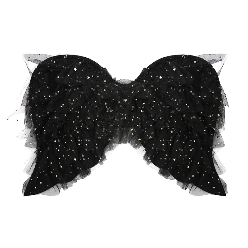 Halloween Demon Wings for Kids Bow Spooky Gothic Children Costume Accessory Devil Wing Party Wear Trick or Treat Devil Theme