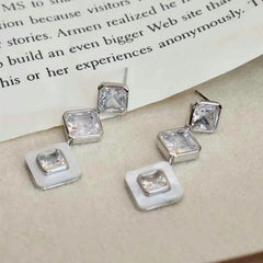 Ladies Square Butterfly Decorative New Design Drop Earring Fashion Glitter Sparking Chic Charms Bulk Jewelry Accessory for Daily