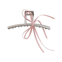 Simple Ribbon Heart Shaped Bear Bowknot Hair Claw Clips for Girls Sweet Cute Snap Clips for Women Ladies Hair Accessories Chic