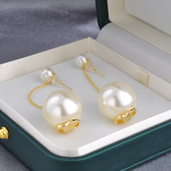 Long Imitation Pearl Tassel Stud Earrings Simple and Elegant Drop Earrings Women's Unique Fashionable Stylish Jewelry Wholesale