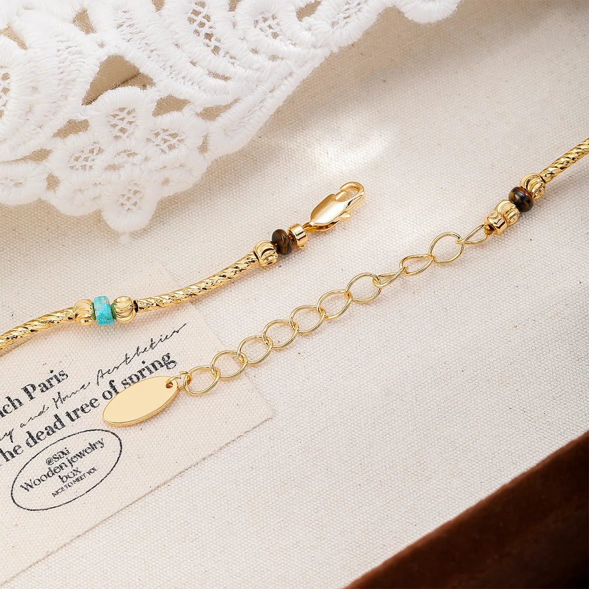 Fashion Baroque Pearl Turquoise Tiger Eye Stone 18K Gold Plated Jewelry Sets for Girls Necklaces Bracelets for Women Ladies