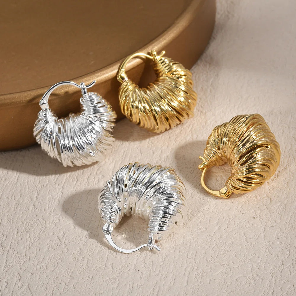 Female Fashion Earring Light Luxury Geometric Earring Wrap Line Thread Earring Design Advanced Sense Cool Simple Earrings Bulk