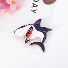 Fashion Sweet Trendy Shark Cartoon Brooches for Girls Elegant Glamorous Pins Jewelry for Women Ladies Accessories Wholesale