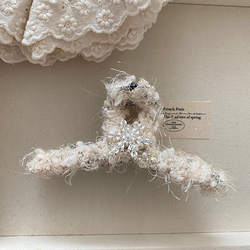 Fashion Fluffy Simple Solid Color Simple Hair Claw Clips for Girls Elegent Trendy Claws for Women Ladies Hair Accessories Female