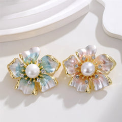 Fashion Sweet Elegant Lustrous Glitter Flowers for Girls Dainty Glamorous Pins Jewelry for Women Ladies Accessories Wholesale