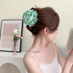 Solid Color Fashion Flower Hair Claw Clips for Girls Chic Trendy Elegant Haarspange for Women Ladies Hair Accessories Graceful