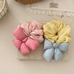 Kids Bowknot Pink Large Hair Ties Thick Thin Hair Sweet Fashion Wholesale in Stock Scrunchies Accessories for Children Daily Use