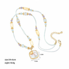 Fashion Freshwater Pearl Crystal Copper Pendent Necklaces for Girls Sweet Trendy Jewelry for Women Ladies Wholesale Bulk