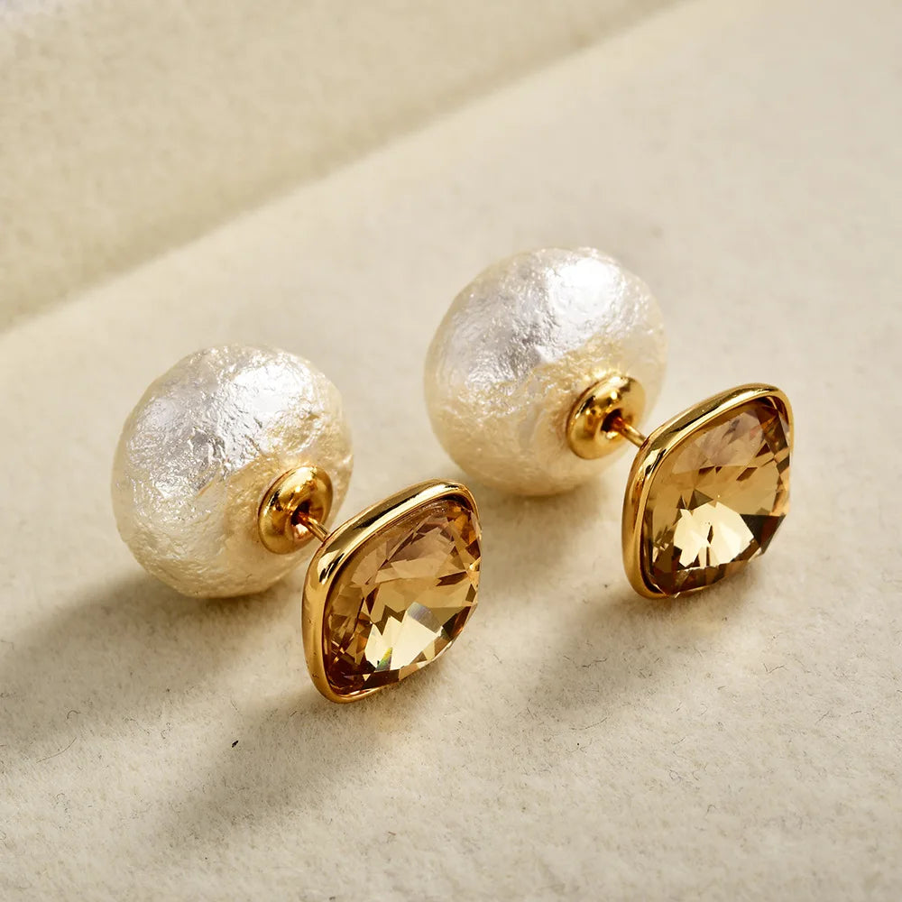 Female Fashion Stud Earrings Korean Style Two-wear Super Fairy Imitation Pearl Earrings Elegant Light Luxury High-end Earrings