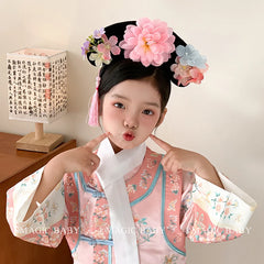 Vintage Chinese Style Flower Head Bands for Baby Girls Cosplay Cute Sweet Hair Band for Kids Children Hair Accessories in Stock