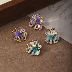Fashion Flower S925 Silver Freshwater Pearl Stud Earrings for Girls 18K Gold Plated Jewelry for Women Ladies Wholesale Bulk