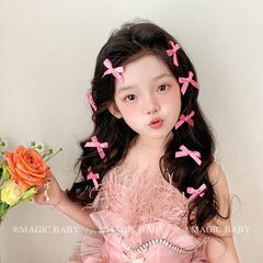 Girly Aesthetic Bowknot Small Solid Color Alligator Clips Fashion Sweet Cute Hairpins Accessories for Children Daily School Use