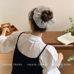 Brand New Women's Korean Style Hair Ties Elegant Vintage Dot Scrunchies Minimalistic Hair Accessories with Sweet Style for Girls