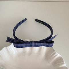 Ladies Grid Dots White Blue Slim Headbands Fashion Elegant Simple Lightweight Bulk Order in Stock Hairbands Accessory for Daily