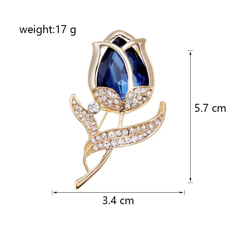 Fashion Sweet Flowers Roses Elegant Brooches for Girls Glamorous Trendy Pins Jewelry for Women Ladies Accessories Wholesale