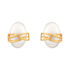 Female Niche Fashion Stud Earrings Geometric Wrapped Brushed-look Earrings for Women High-end Elegant Fashion Earrings Wholesale