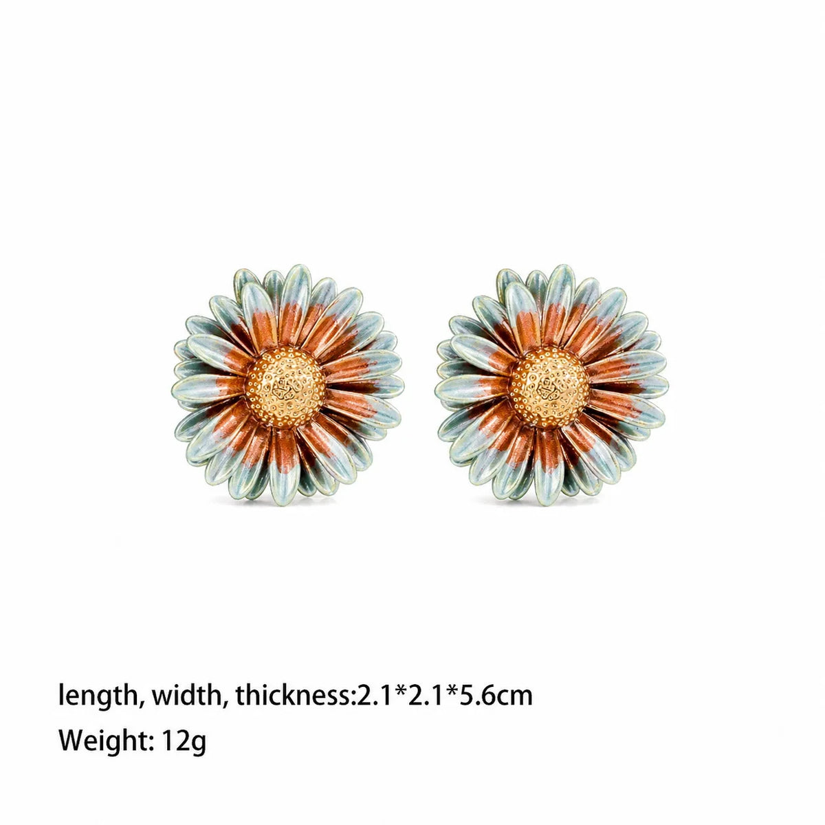 Fashion S925 Silver Flower Chrysanthemum Stud Earrings for Girls 18K Gold Plated Jewelry for Women Ladies Wholesale Bulk Low MOQ