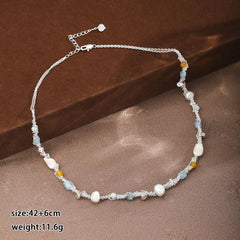 Fashion Freshwater Pearl Shell Amazonite Stone Jewelry Sets for Girls Necklaces Bracelets for Women Ladies Wholesale Bulk