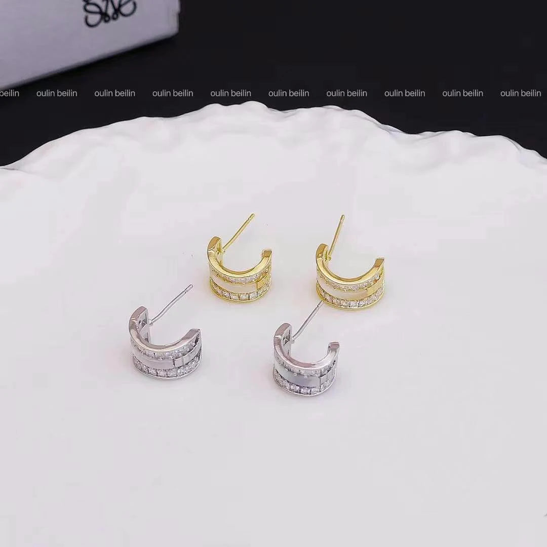 Women Heart Circle Decorative Mini Hoop Drop Earring Fashion Elegant Glamorous Luxurious Wholesale Jewelry Accessories for Daily