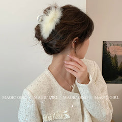 Women Hot Sale Downy Solid Color Large Hair Claw Clips Trendy Elegant Lightweight in Stock Hairpins Accessories for Female Daily