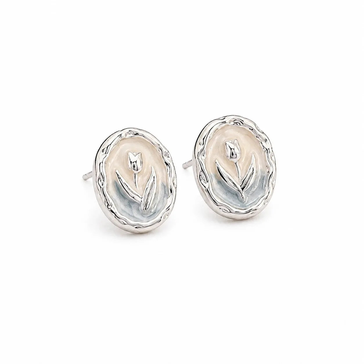 Women Fashion Simple S925 Silver 18k Gold-plated Stud Earring Drip Glaze Hand-Painted Bulk Low MOQ Elegant Jewelry for Daily