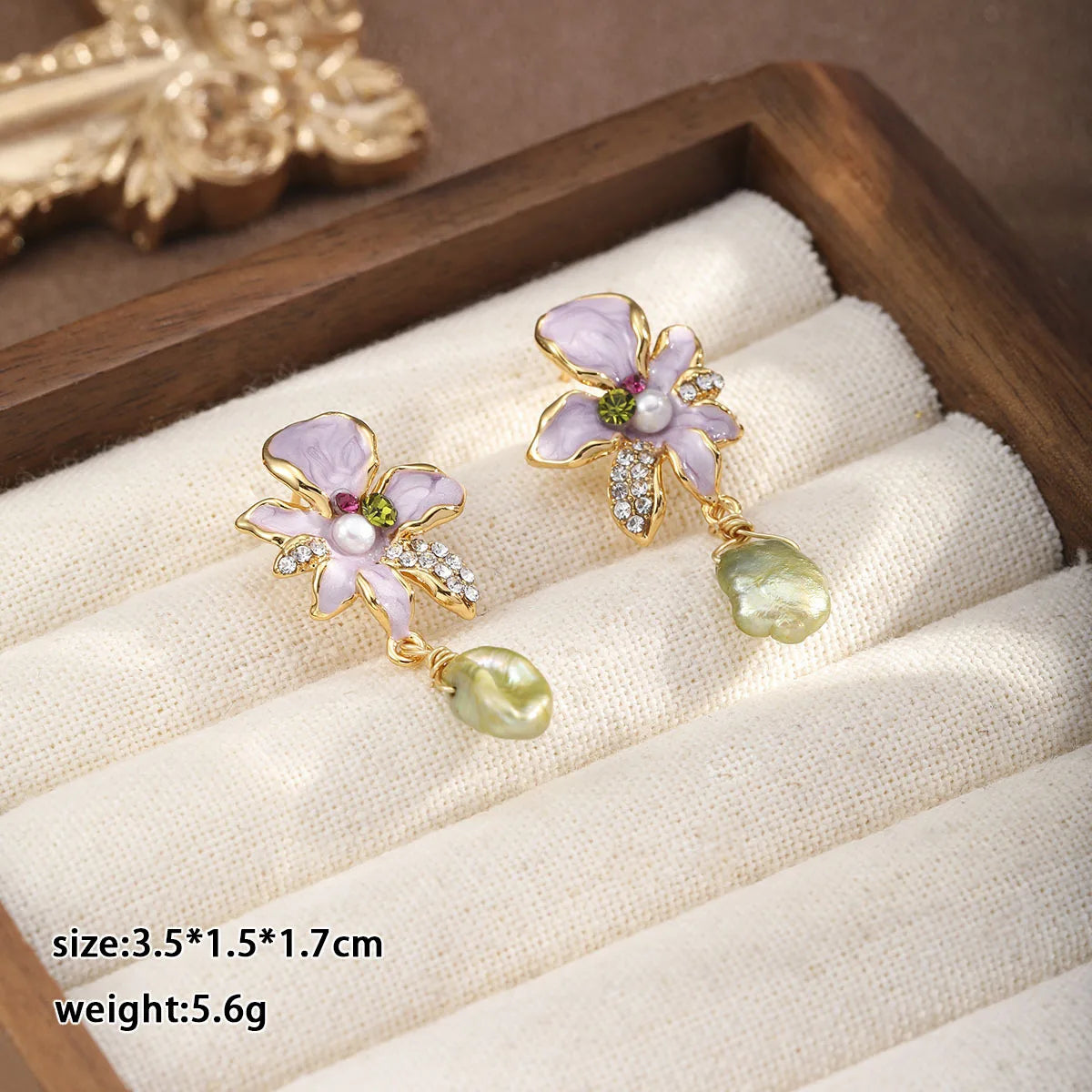 Fashion Freshwater Pearl Crystal Flower Drop Earrings for Girls Jewelry for Women Ladies Wholesale China Manufacturer Sweet